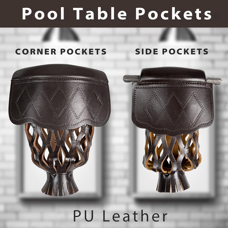 Collapsar Pool Table Pockets - Leatherette Billiard Set of 6 Replacement Accessories - Image 2
